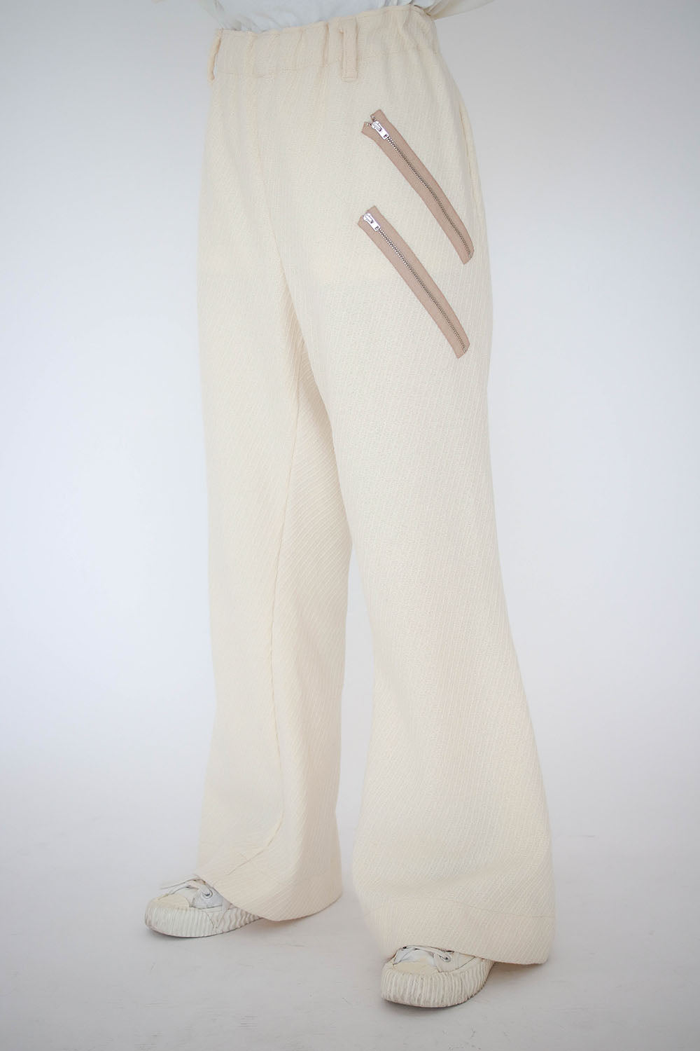 Creme Zip Flares