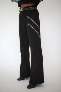 Noire Zip Flares